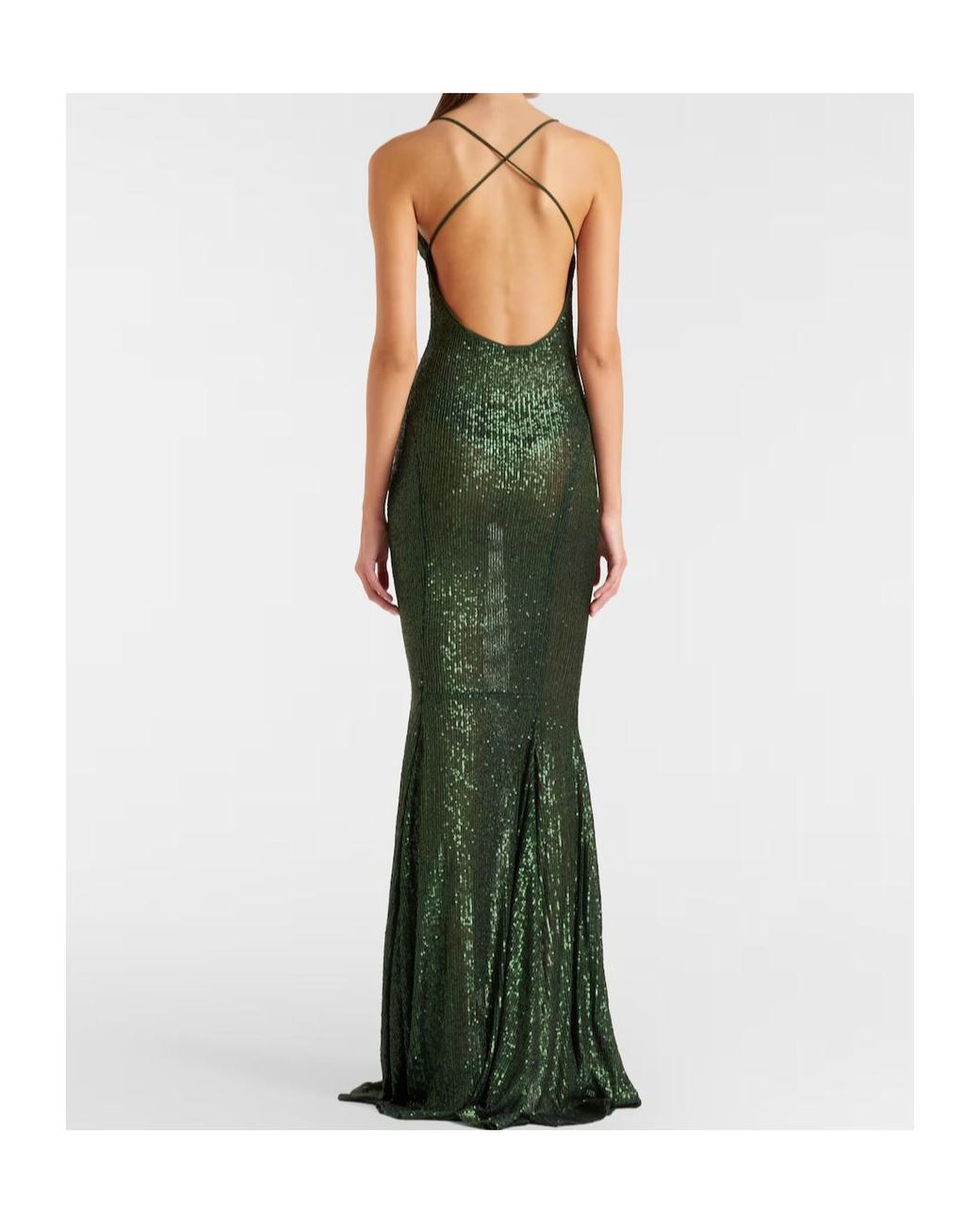 Norma Kamali Green Sequined Gown