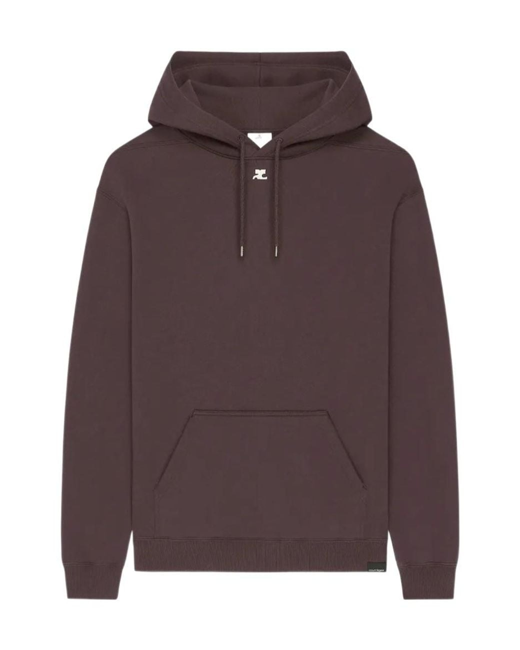 Courreges Brown Ac Logo-Patch Drawstring Hoodie for men