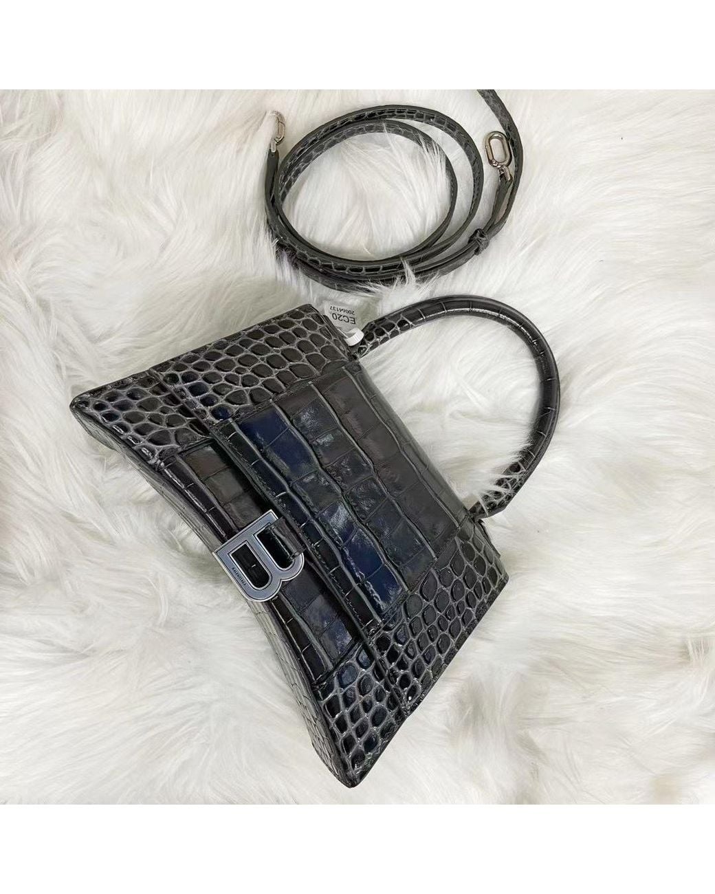 Balenciaga Black Medium Hourglass Top Handle Bag