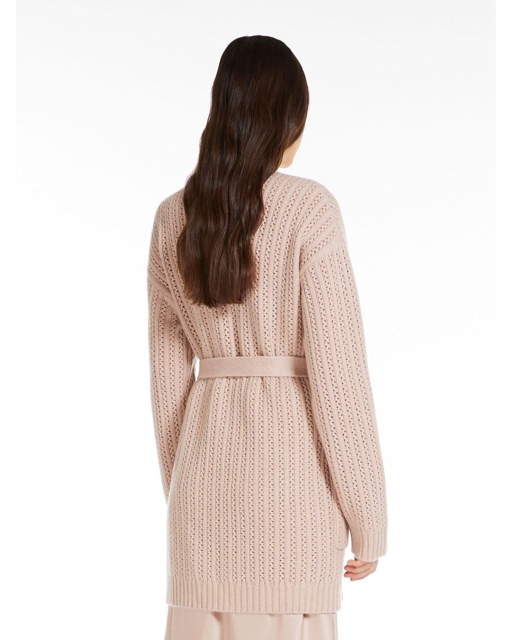 Max Mara Natural Balzac Belted Long-Sleeved Cardigan