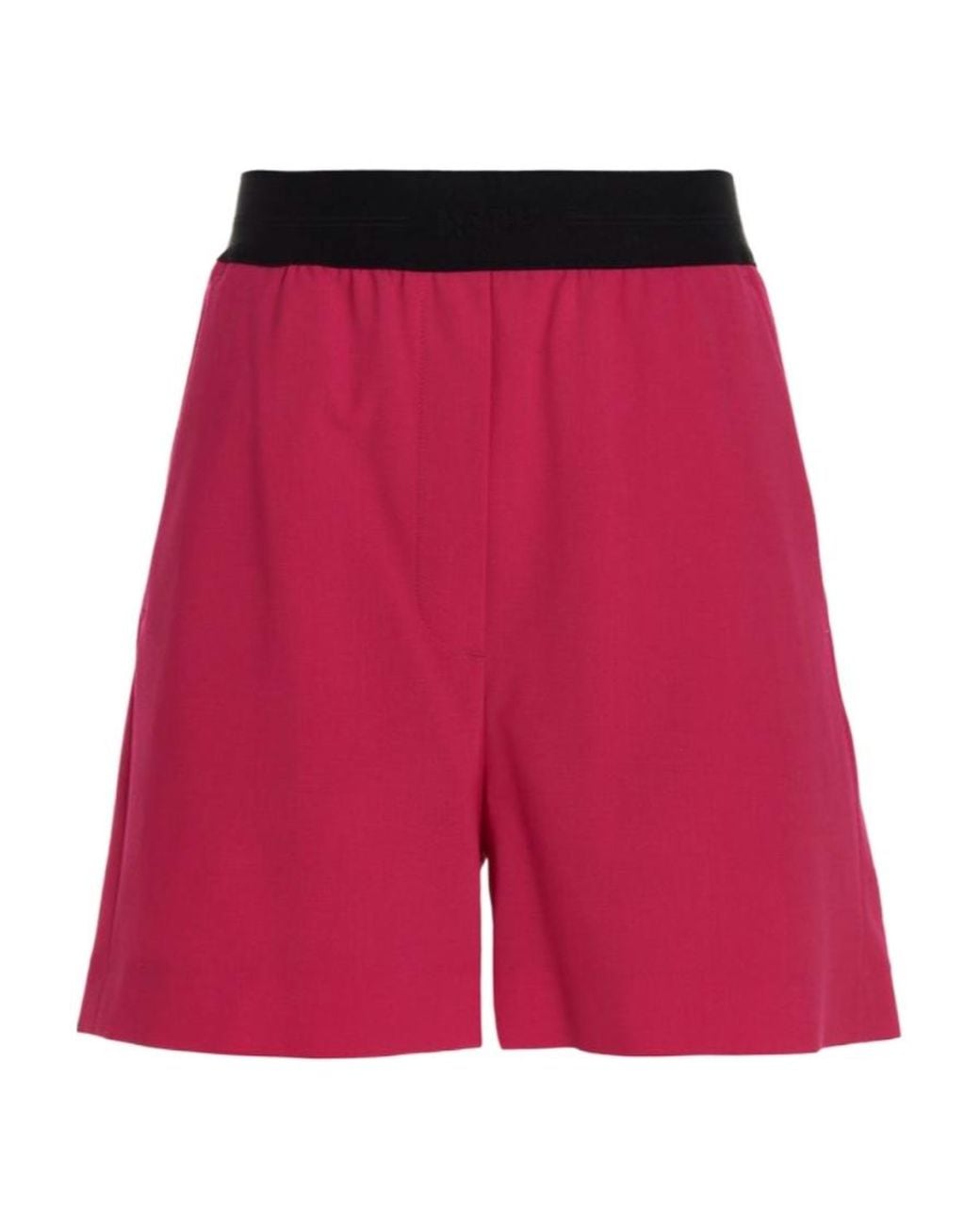 MSGM Red Elasticated Waist Bermuda Shorts