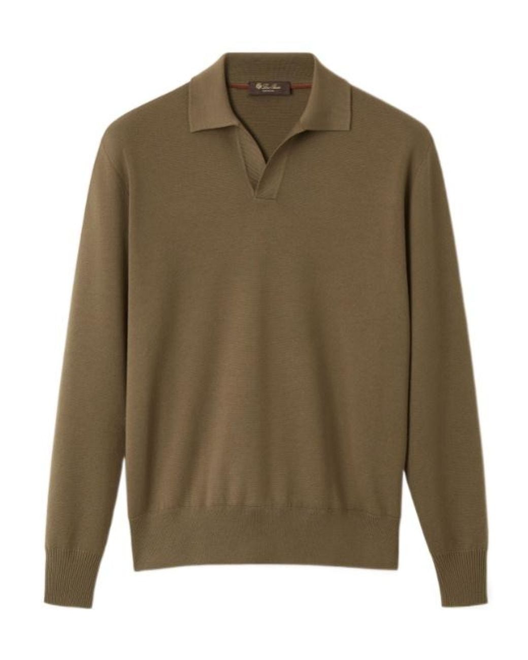 Loro Piana Green Buttonless Polo Shirt for men