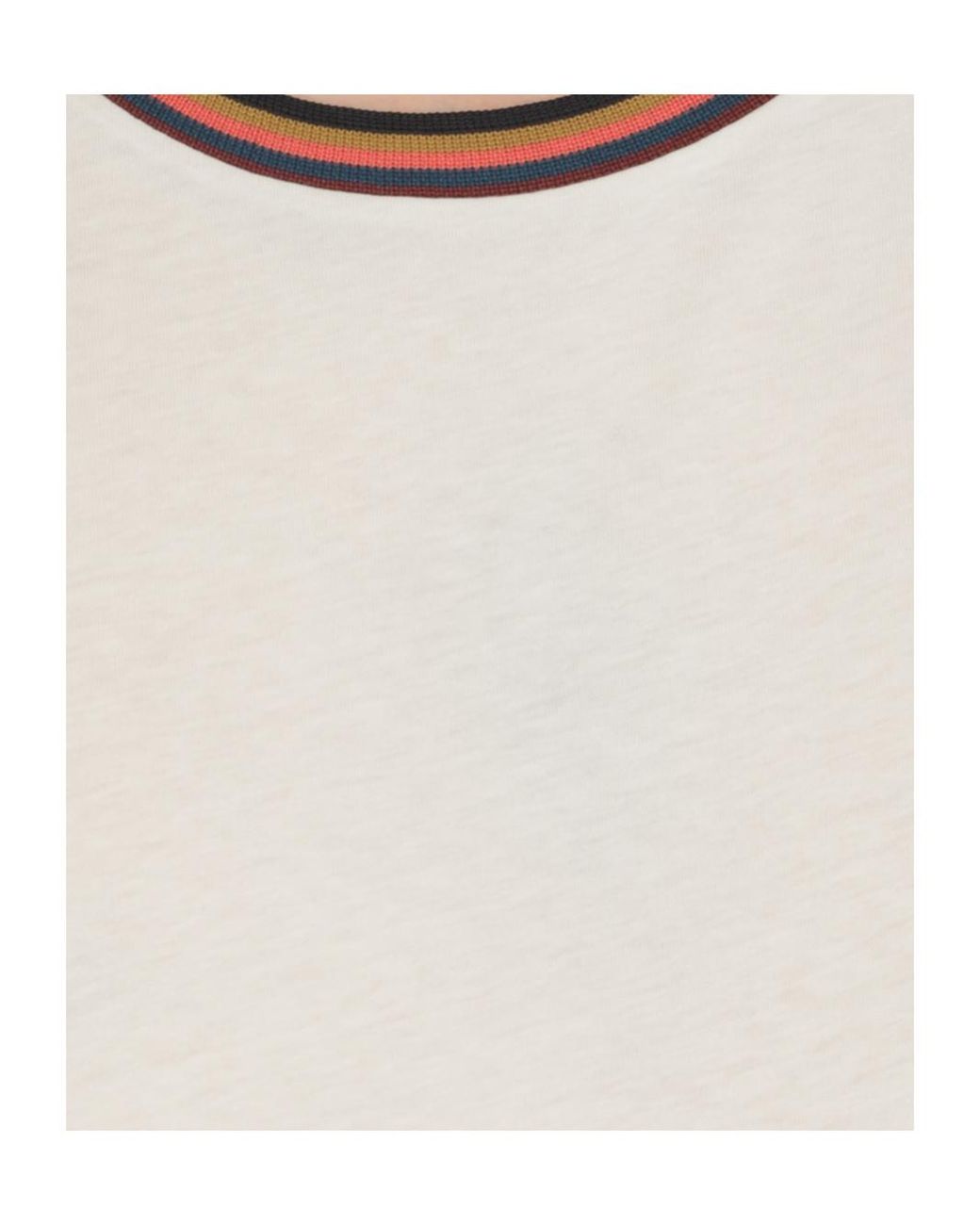Paul Smith White Artist Stripe Collar T-Shirt for men