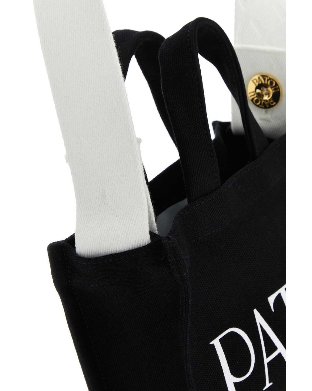 Patou Black Small Logo-Printed Top Handle Bag