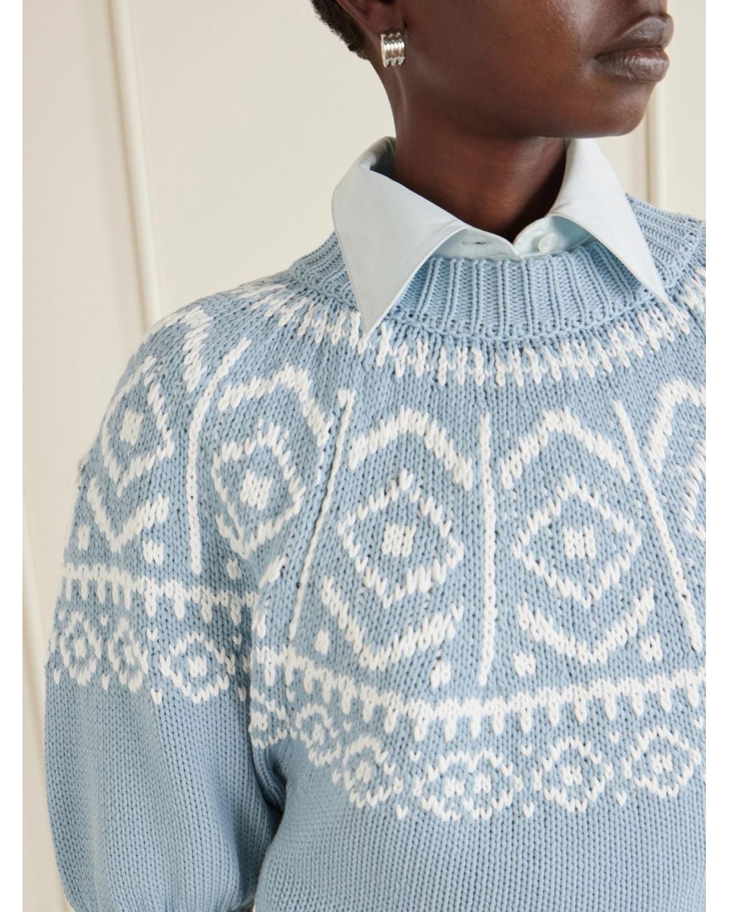 Altuzarra Blue Howard Fair Isle-Knit
