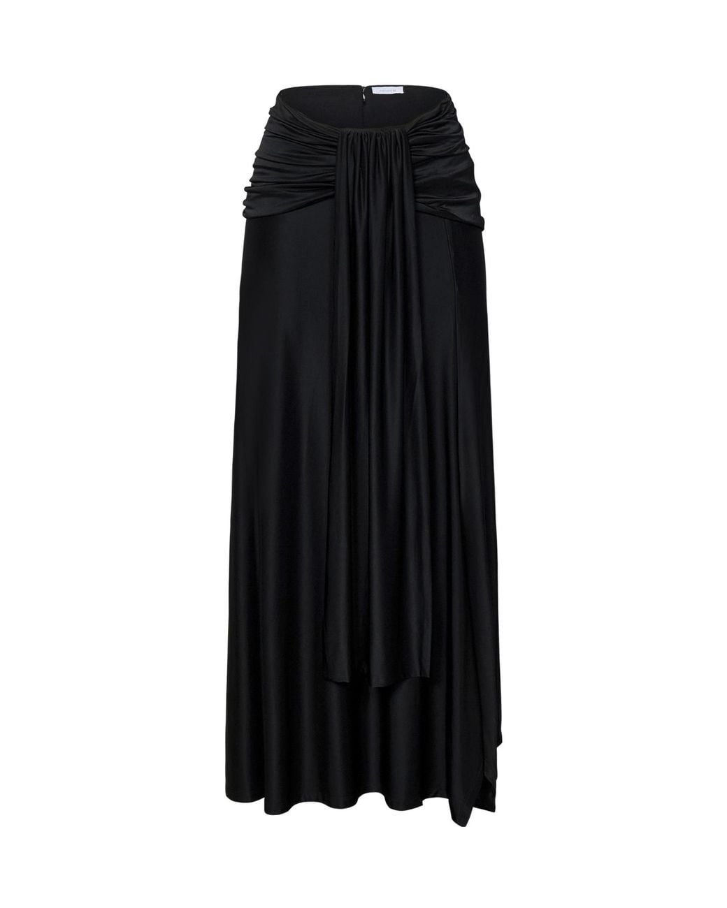 Rabanne Black Gathered Detailed Midi Skirt