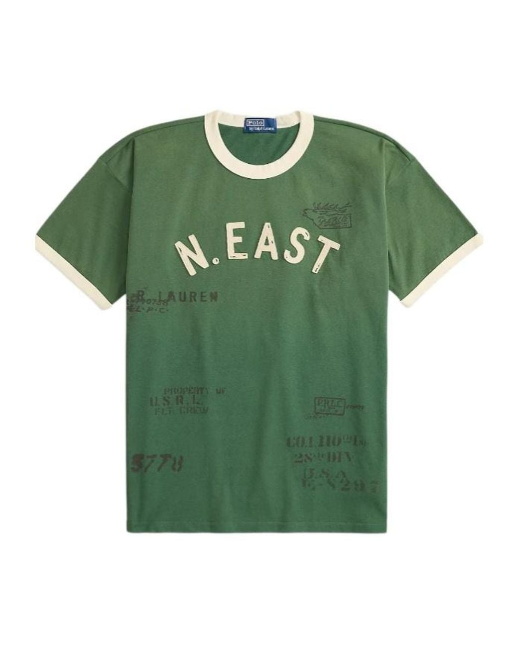 Polo Ralph Lauren Green Vintage Fit Jersey Graphic T-Shirt for men