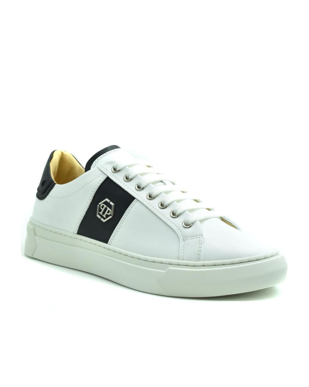 Philipp Plein Green Logo-Plaque Leather Sneakers for men