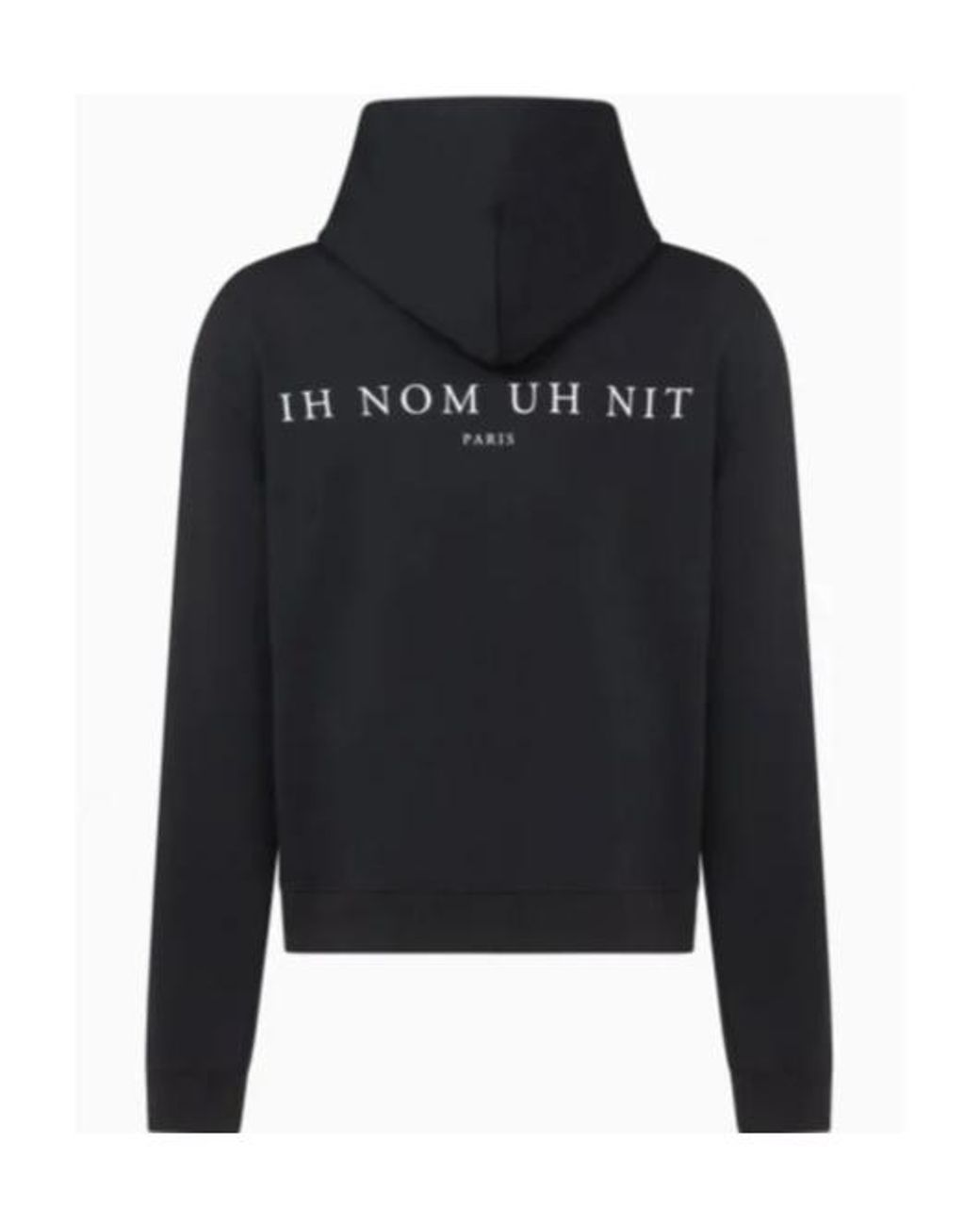 Ih Nom Uh Nit Black Small Mask-Print Hoodie for men
