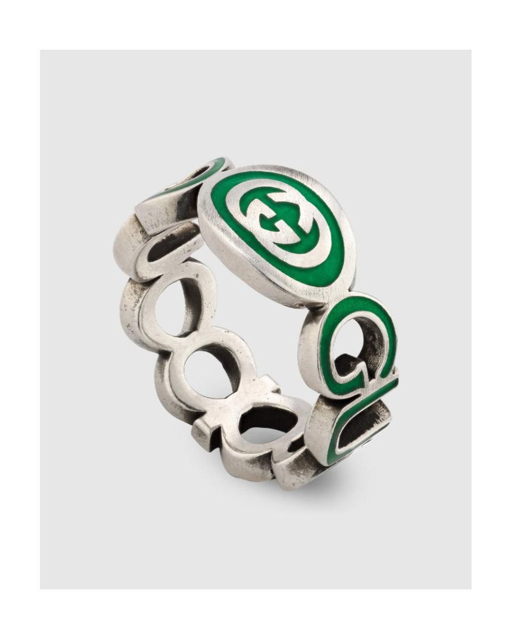 Gucci Green Interlocking G Pull-On Style Ring
