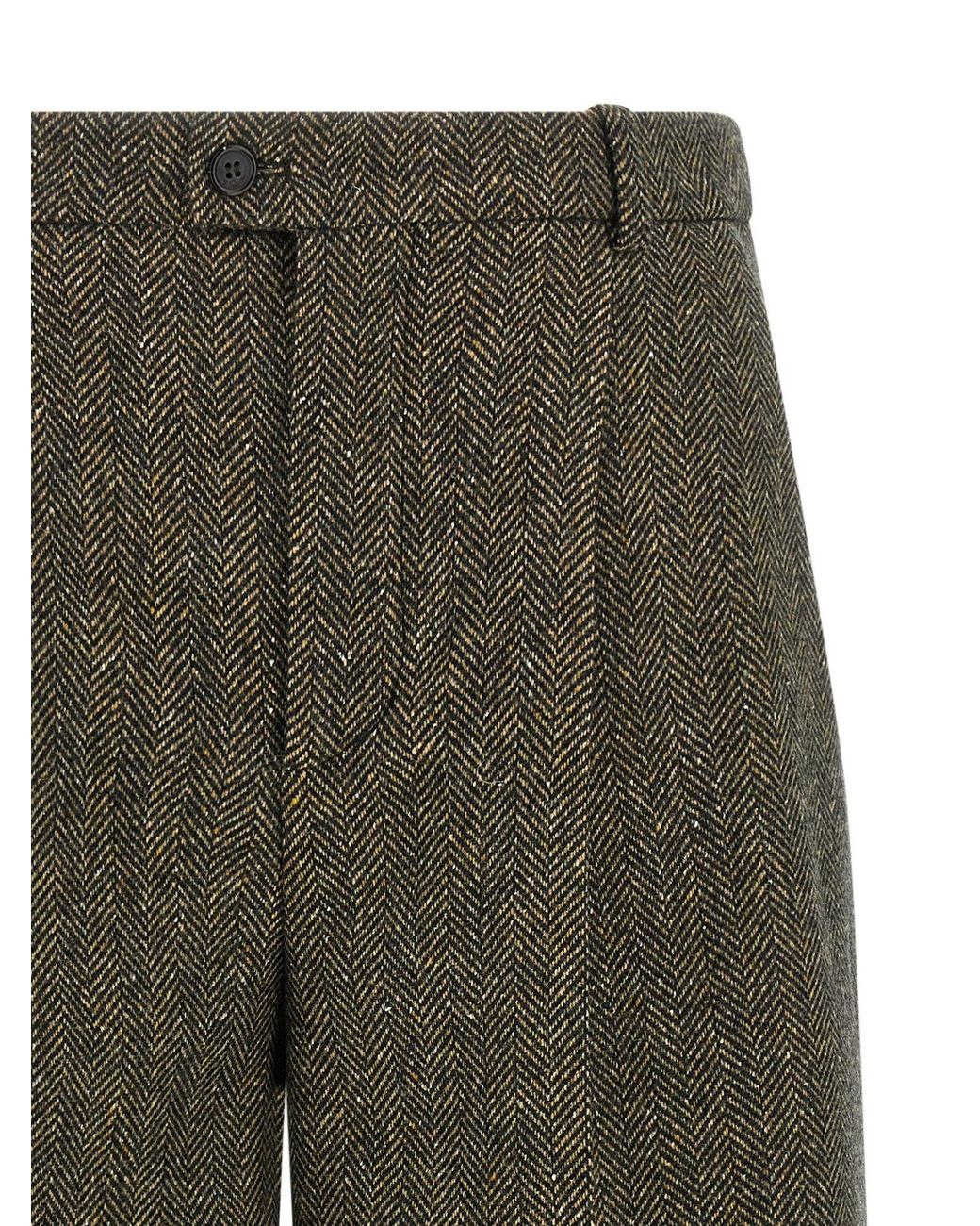 Saint Laurent Gray Mid-Rise Tailored Culottes