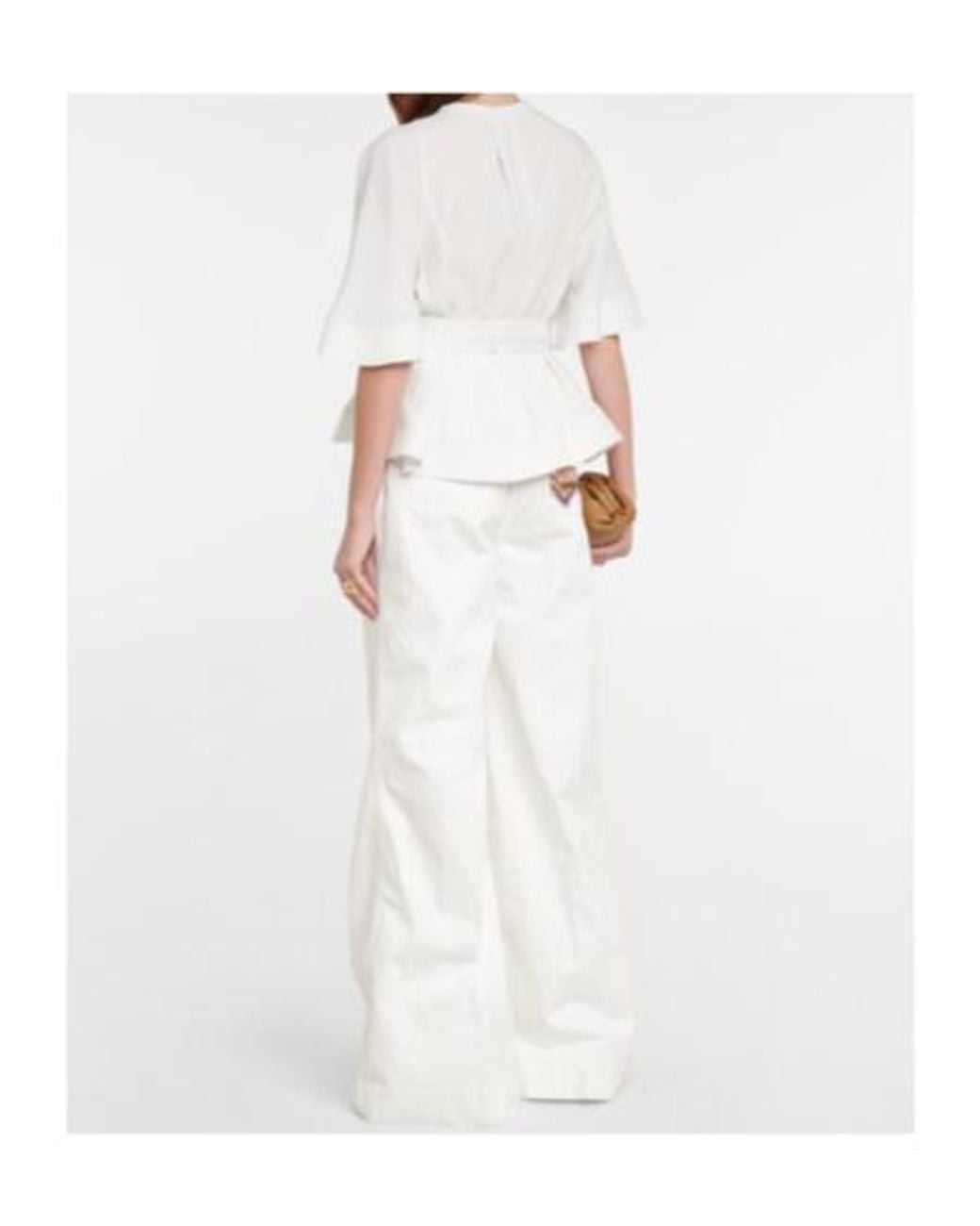Altuzarra White Ash Peplum Top