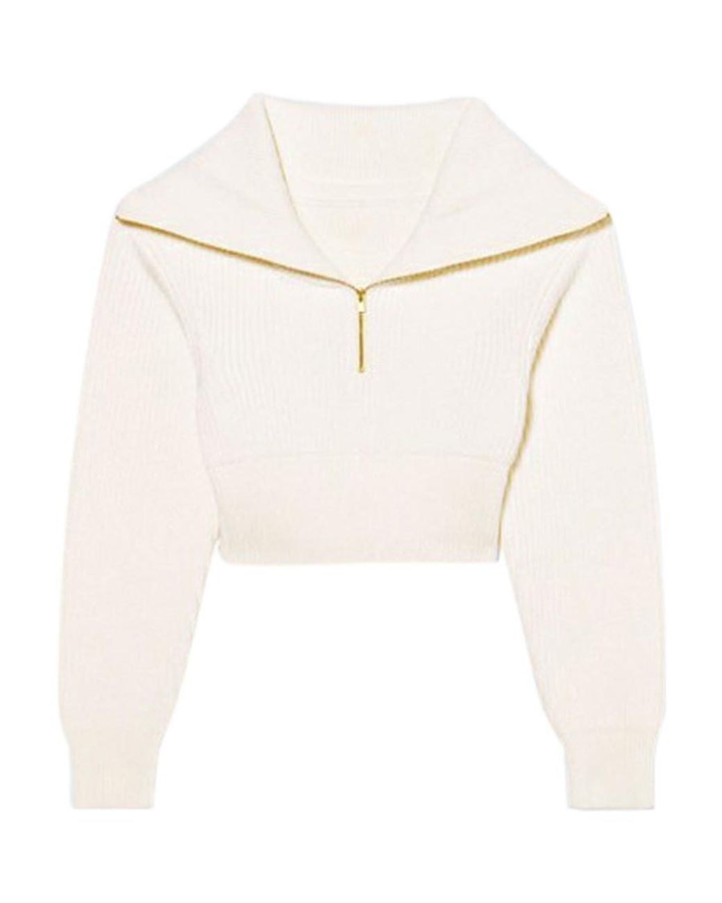 Jacquemus White Risoul Double Collar Sweater