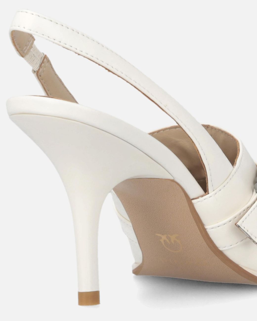 Pinko White Slingback Fringed-Detail Pumps