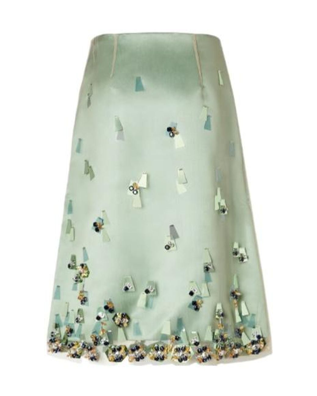 Fendi Green Duchess Satin Skirt