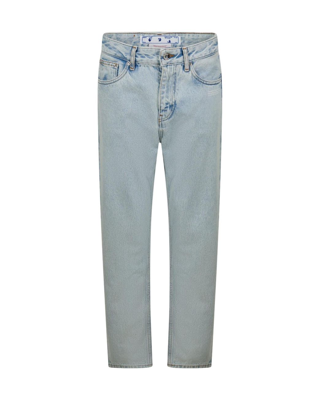 Off-White c/o Virgil Abloh Blue Mid-Rise Straight-Leg Jeans