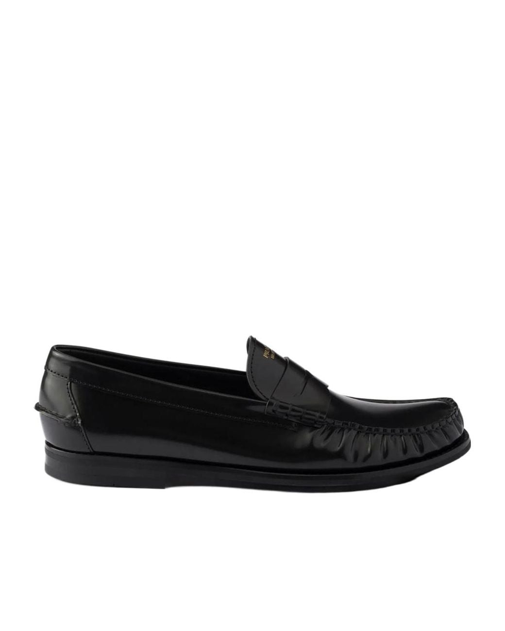 Prada Black Formale Penny Loafers for men