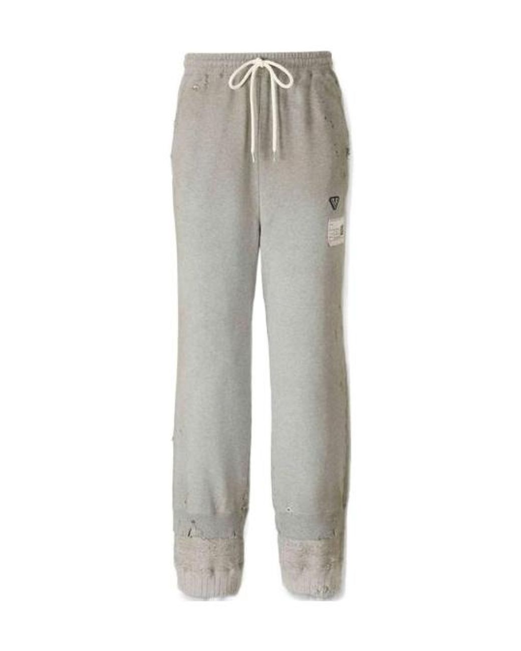 Maison Mihara Yasuhiro Gray Drawstring Distressed Track Pants for men