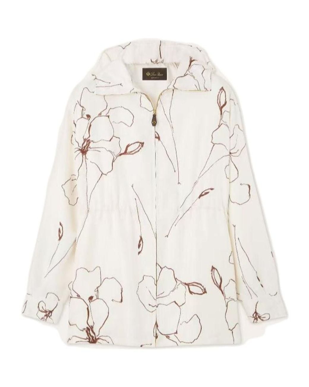 Loro Piana White Printed Casual Jacket
