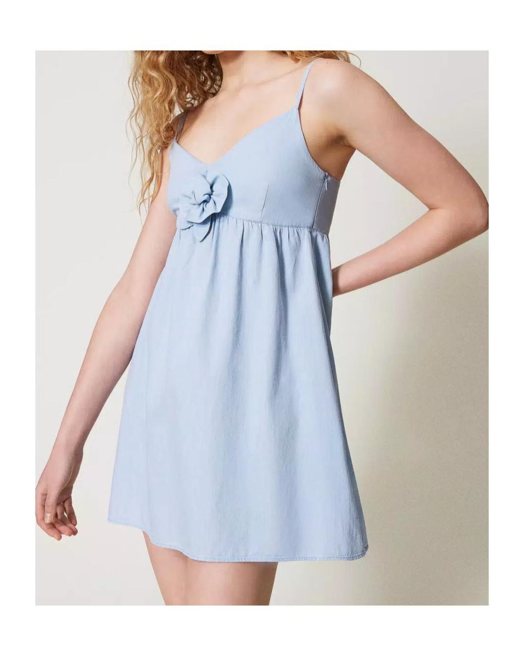 Twinset Blue Floral-Appliqué Sundress