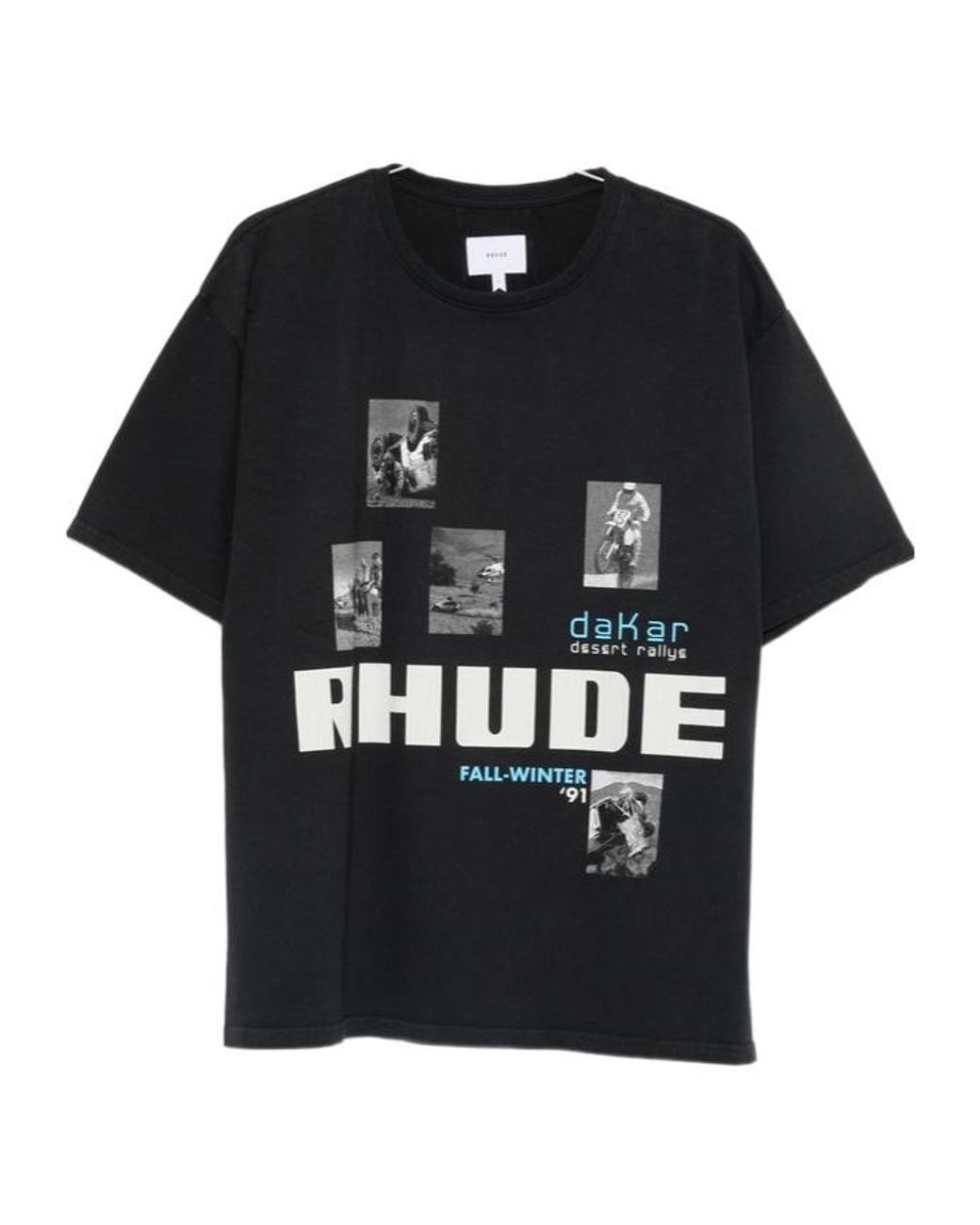 Rhude Black Short Sleeved Logo Printed T-Shirt for men
