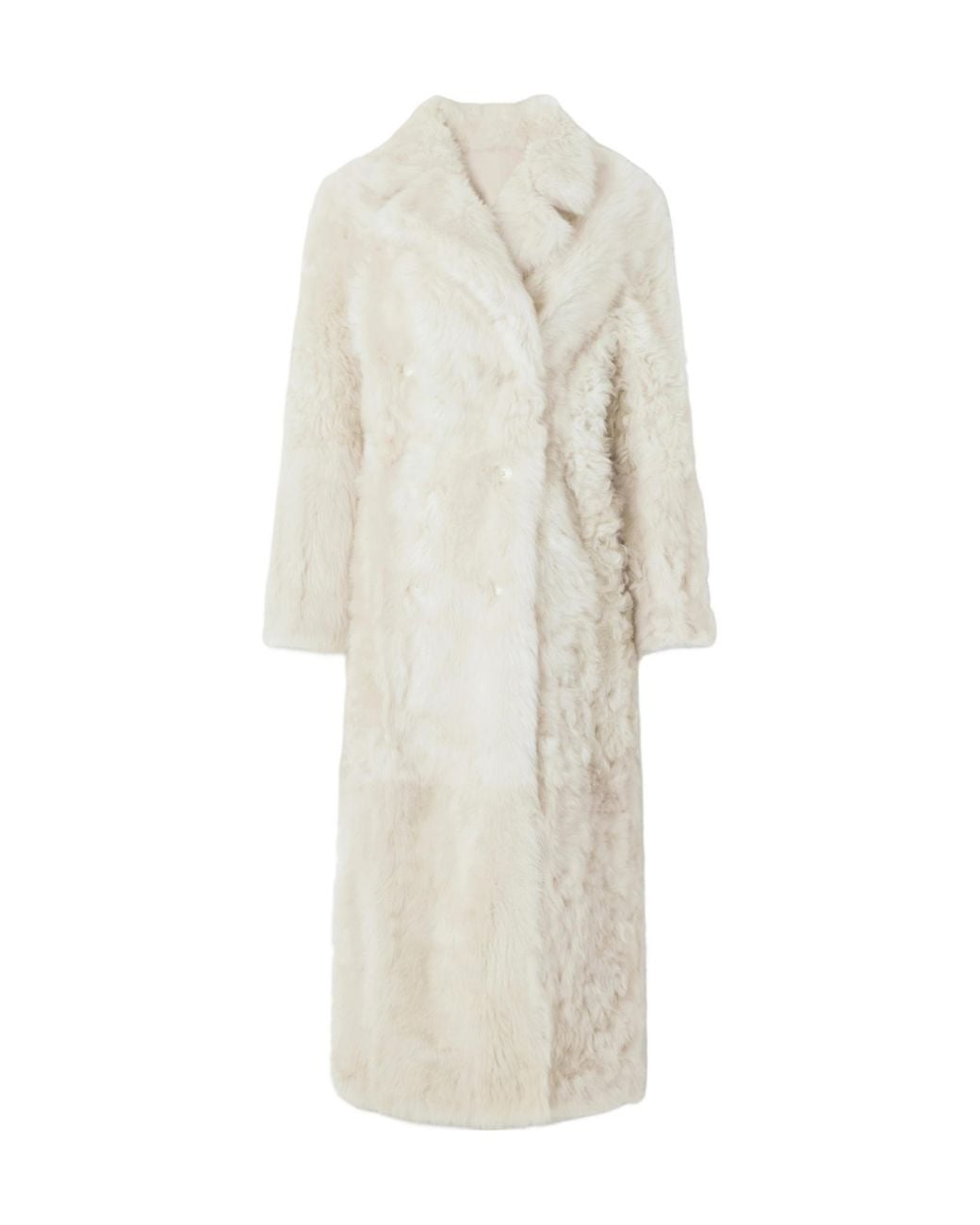 Yves Salomon White Shearling Coat