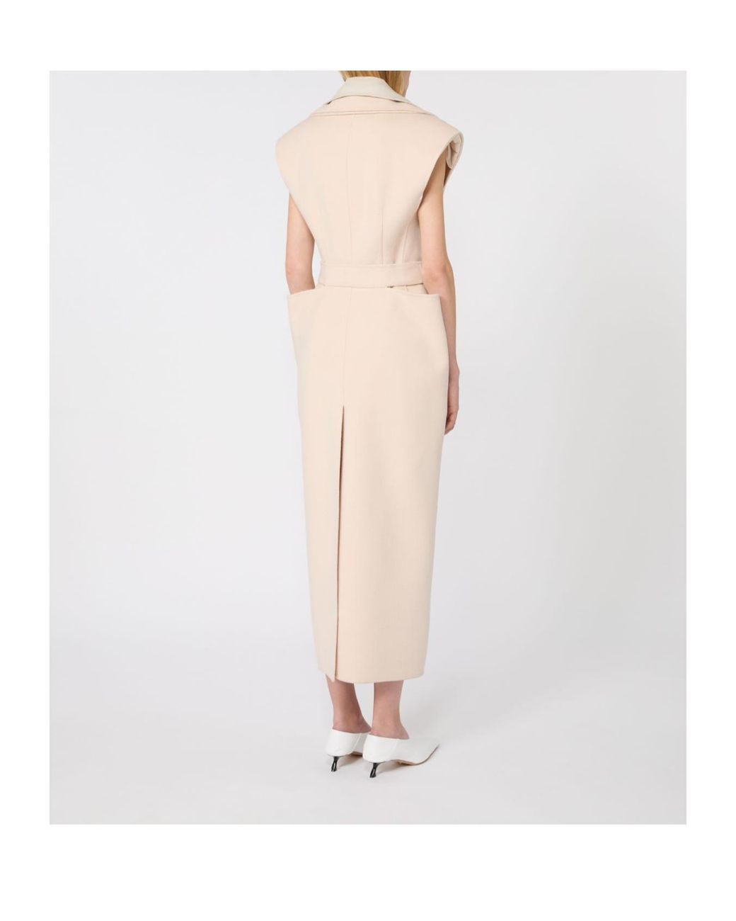 Sportmax Natural Spsbosso Belted Sleeveless Coat