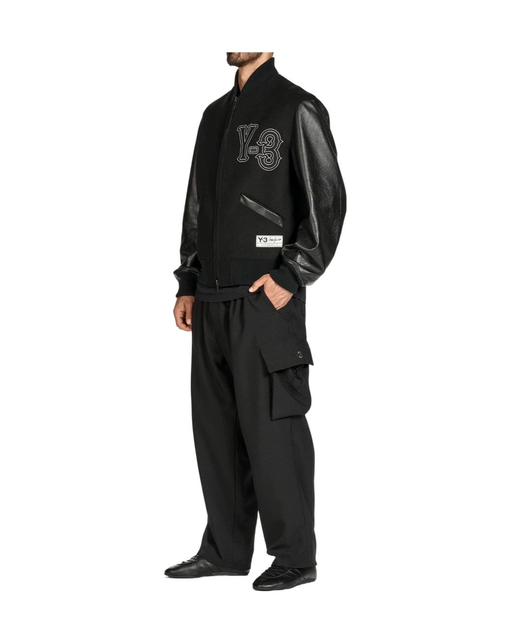 Y-3 Black Classic Leather Jacket for men