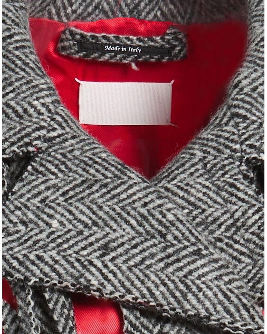 Maison Margiela Red Wool Color-Blocked Shawl