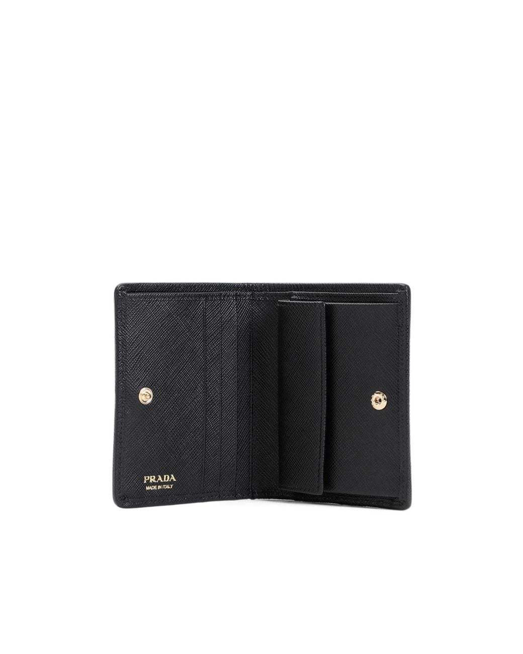 Prada Black Triangle-Logo Bi-Fold Wallet