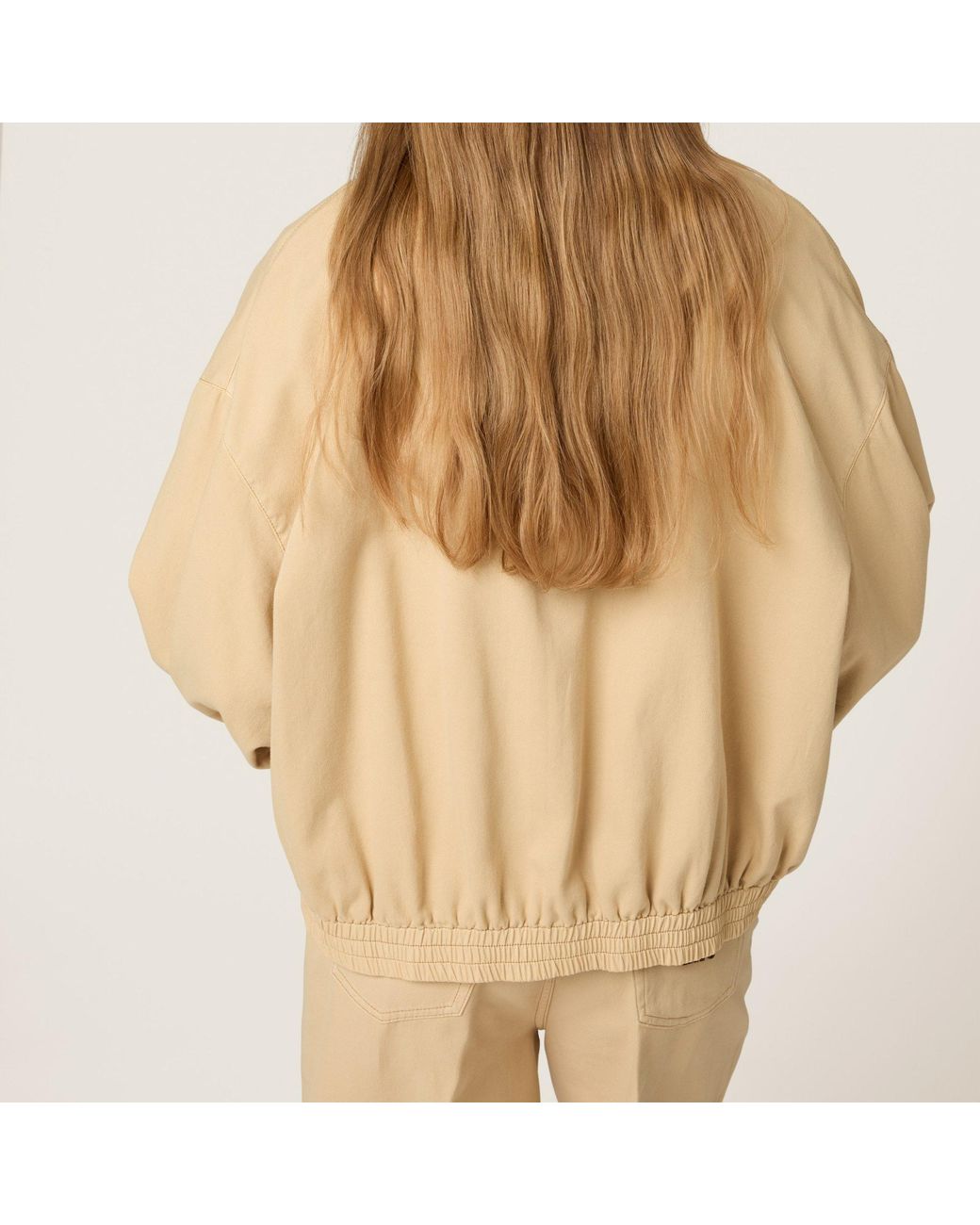 Miu Miu Natural Logo-Detailed Zipped Jacket