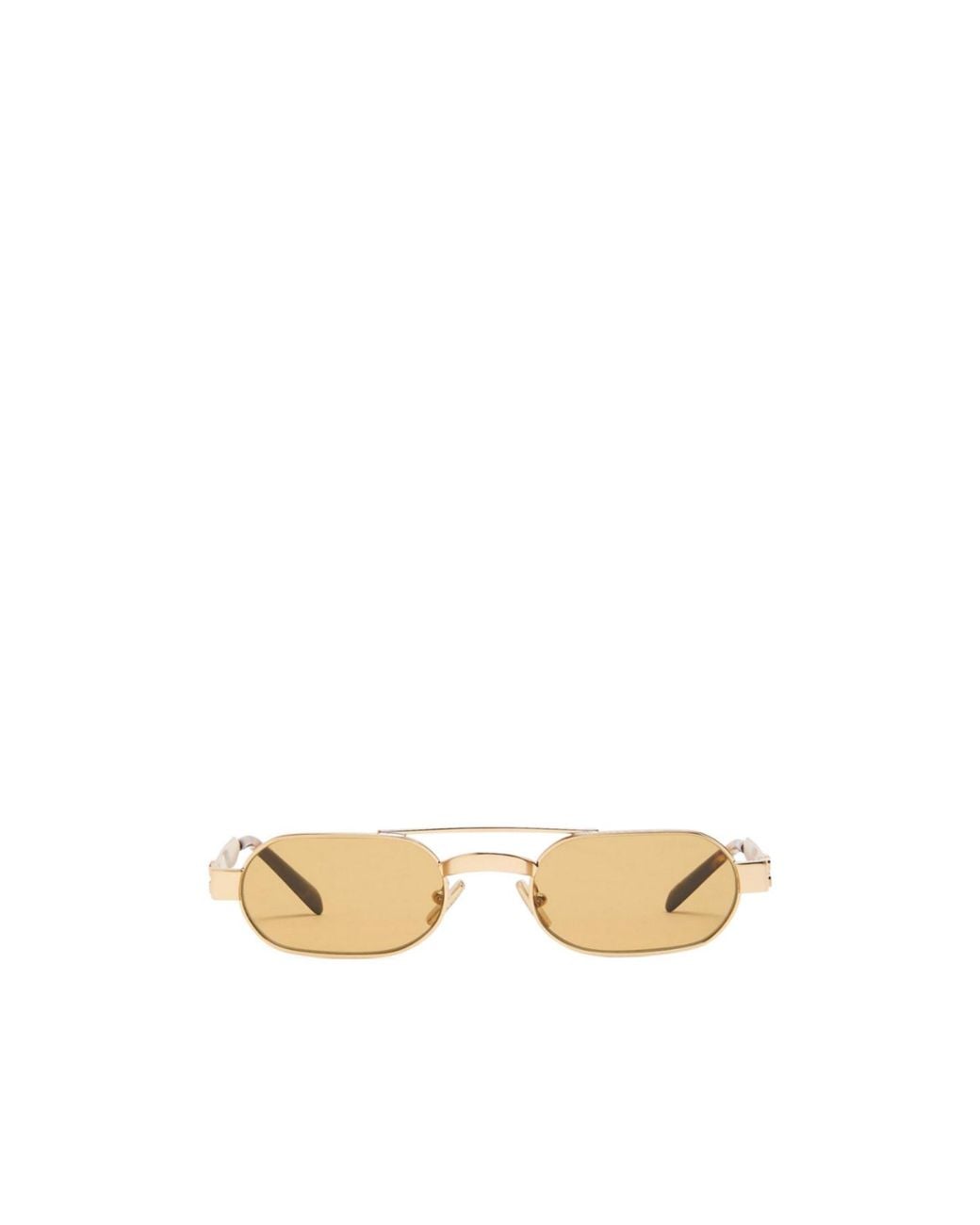 Miu Miu Metallic Thin-Frame Small Oval Sunglasses