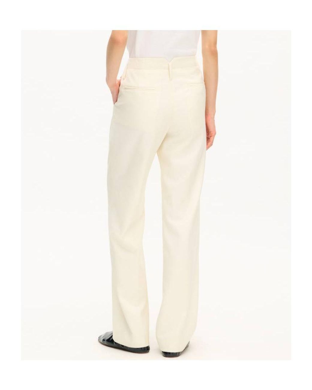 KENZO White Pleated Straight-Leg Pants