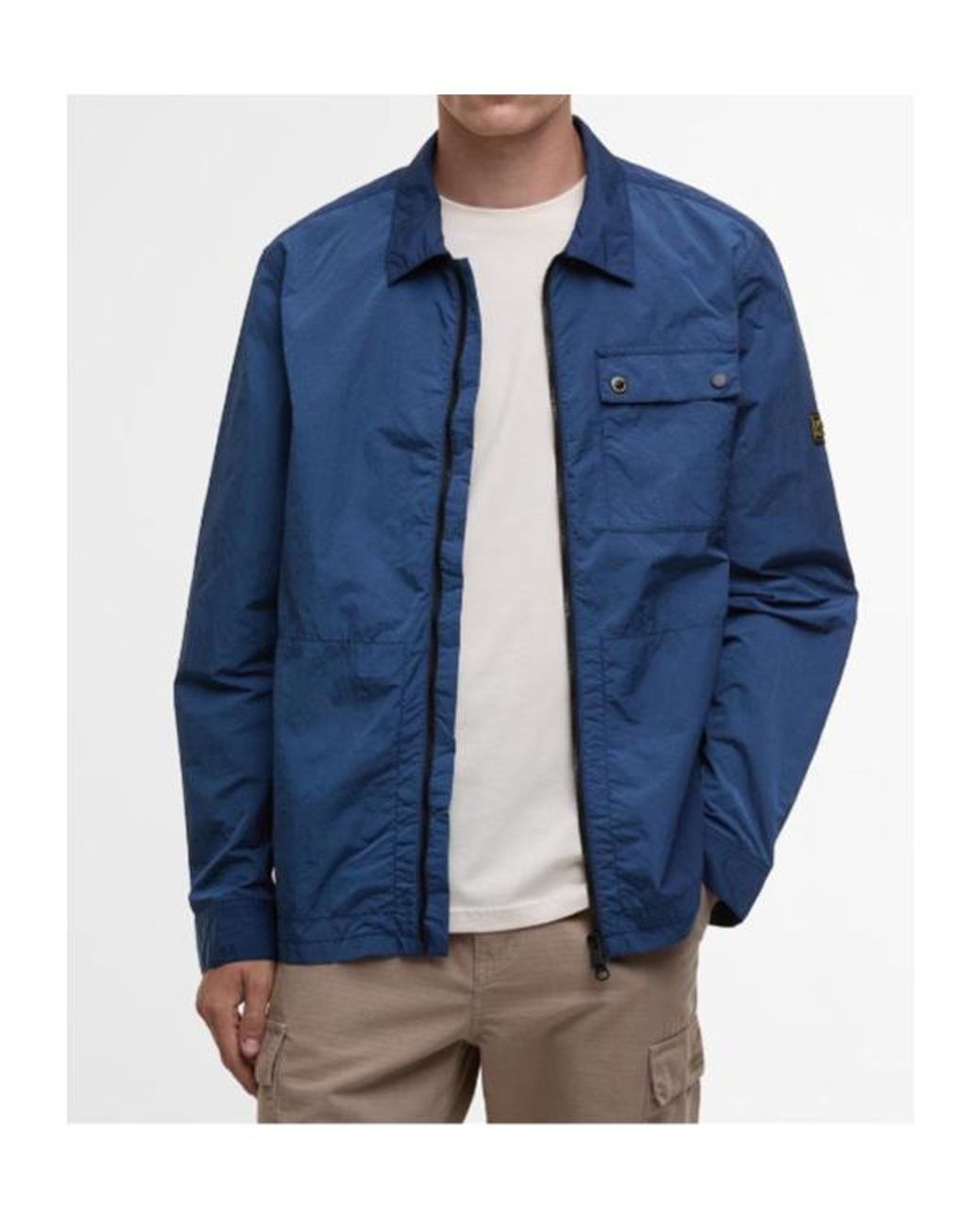 Barbour Blue Cotton Long Sleeve for men