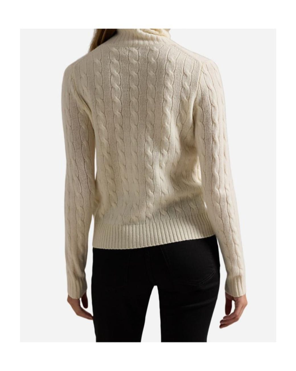 Polo Ralph Lauren White Roll Neck Knitted Jumper