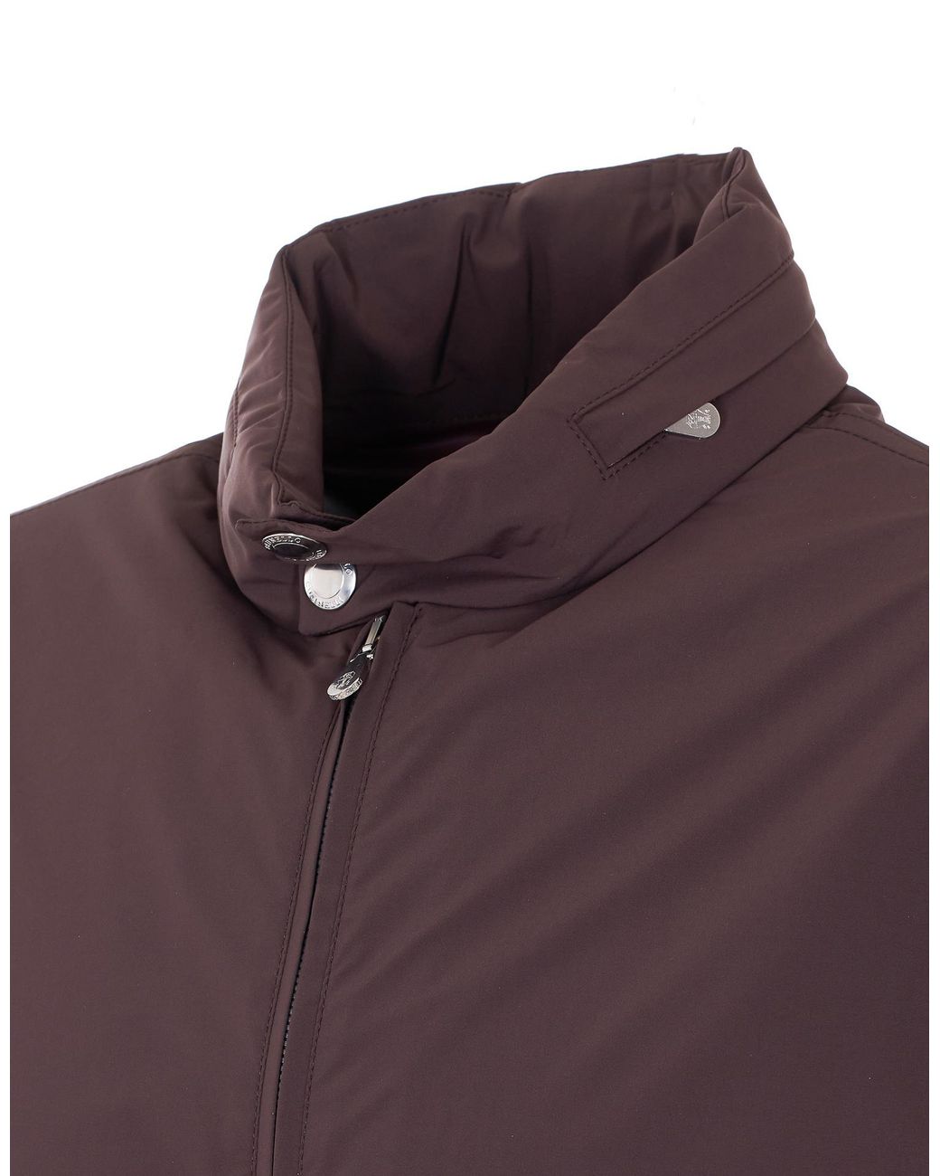 Brunello Cucinelli Purple Elasticated Hem Zipped Bomber Jacket for men