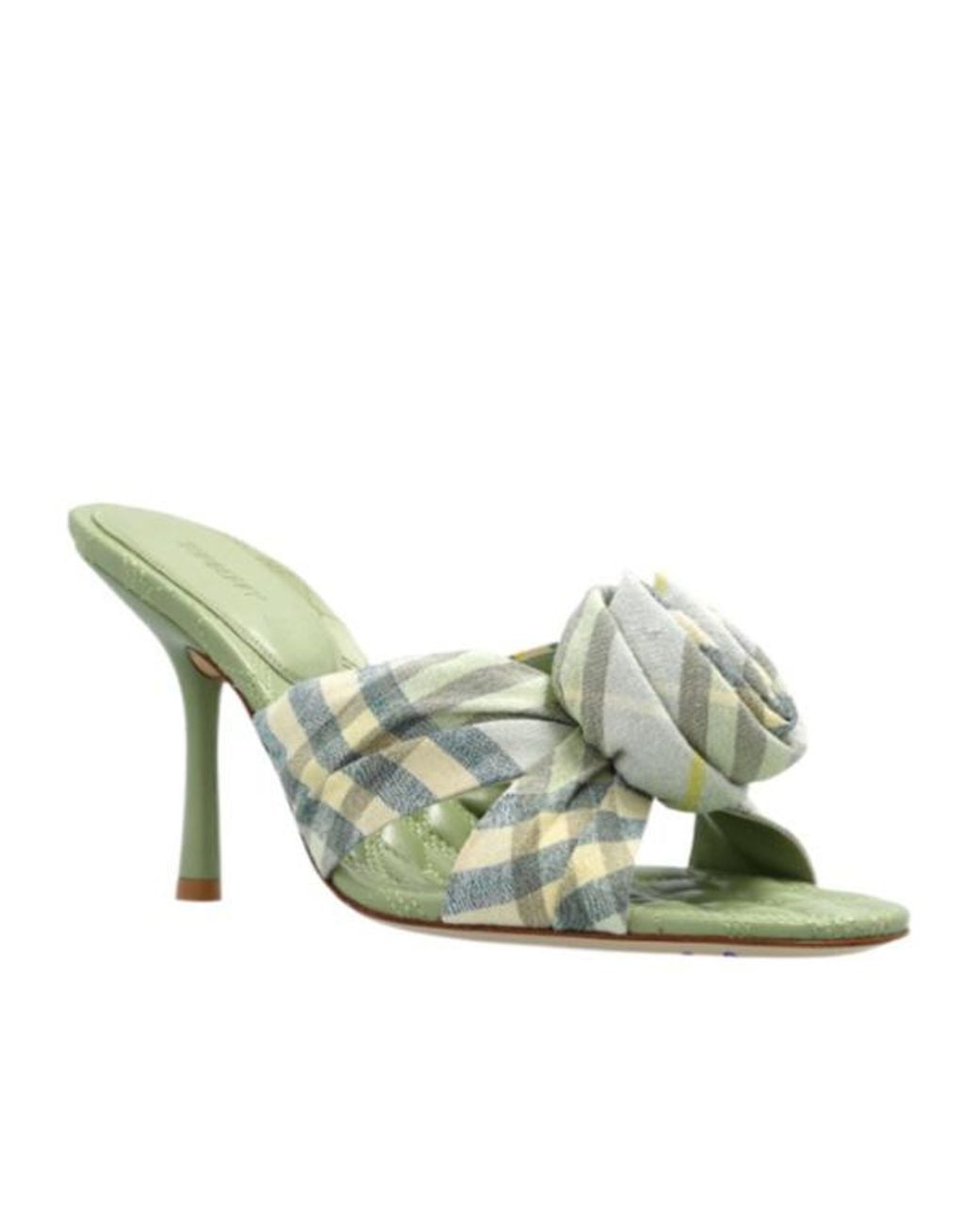 Burberry Metallic Mews Checked Heeled Sandals
