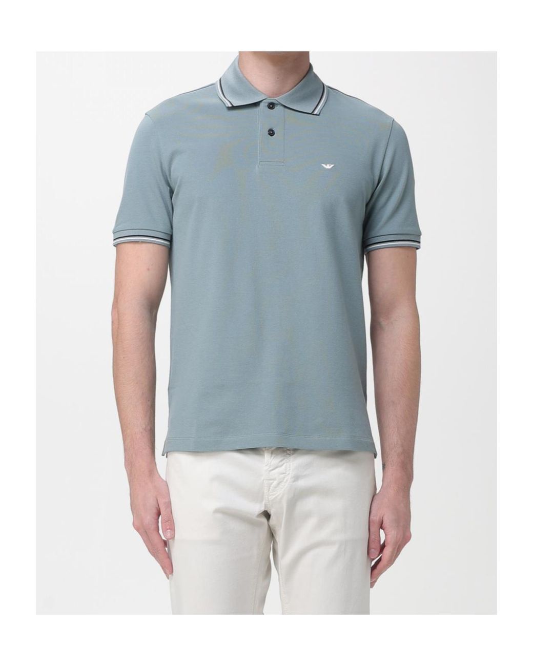 Emporio Armani Green コットン ポロシャツ for men