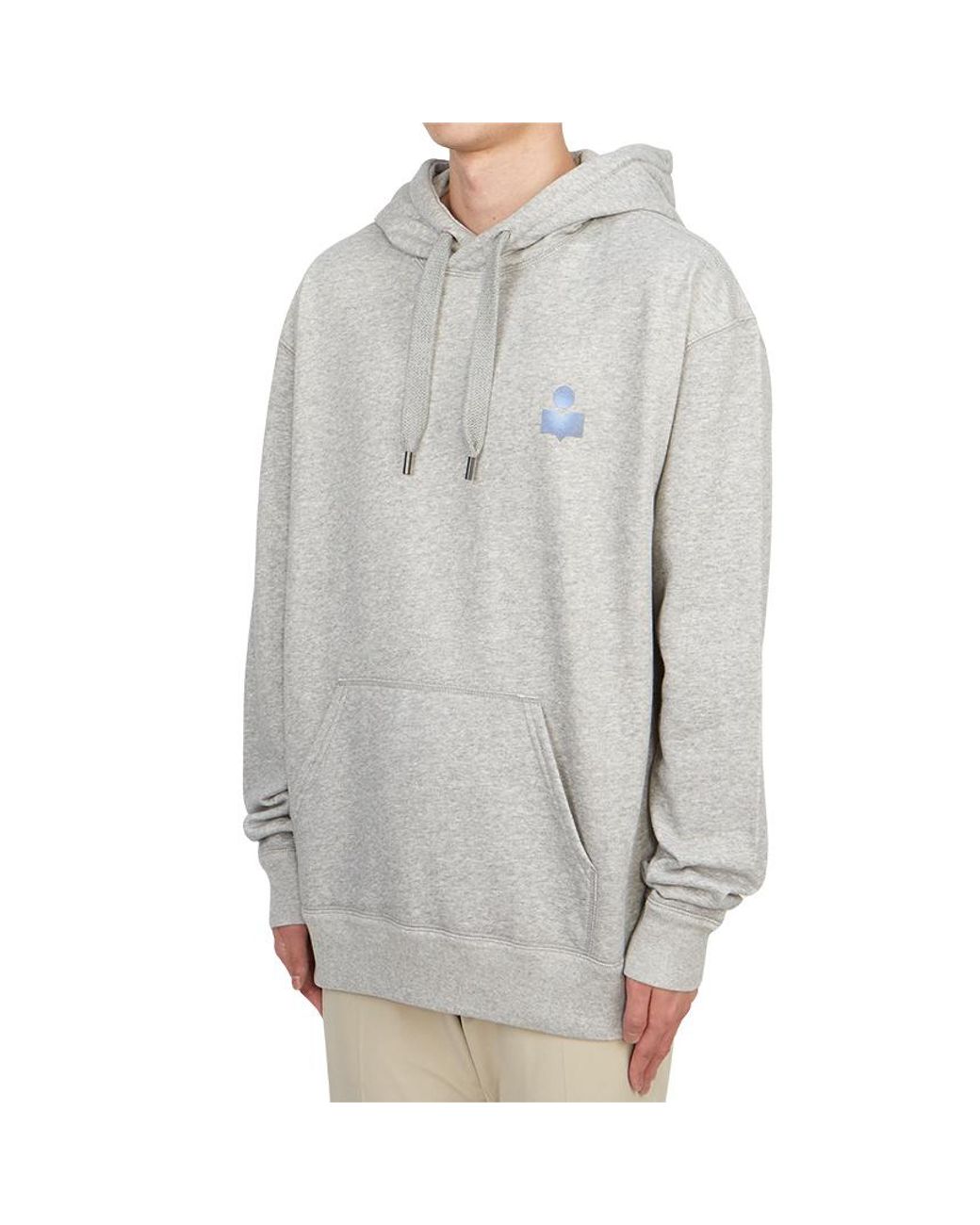 Isabel Marant Gray Organic Cotton-Blend Jersey Hoodie for men