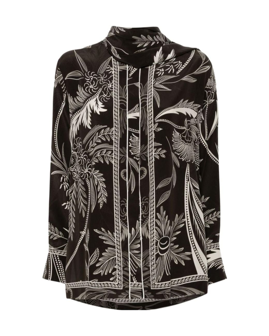 F.R.S For Restless Sleepers Black Botanical-Print Shirt