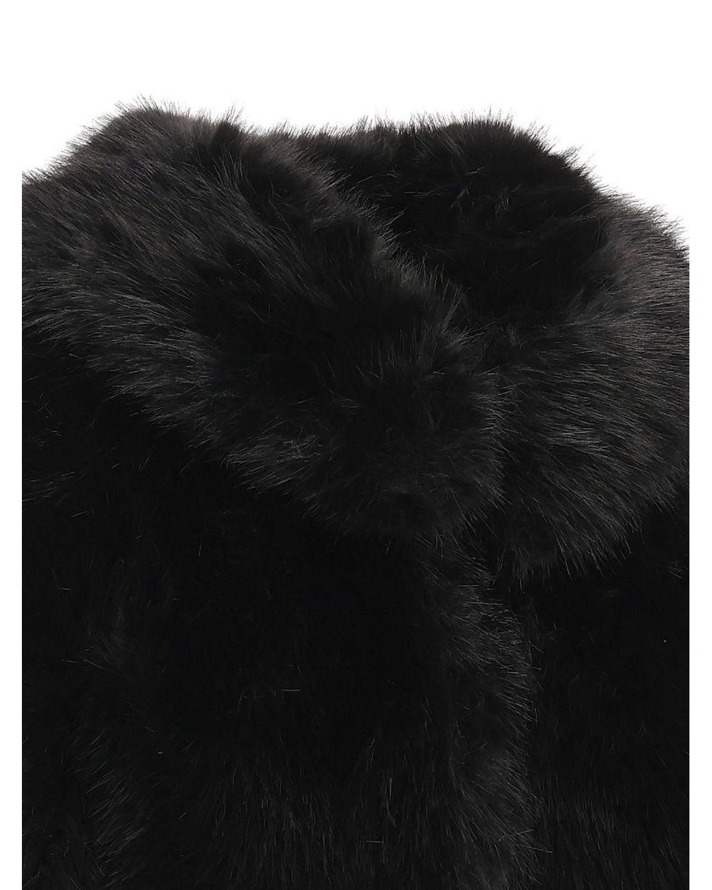 ROTATE BIRGER CHRISTENSEN Black Faux-Fur Flared Jacket