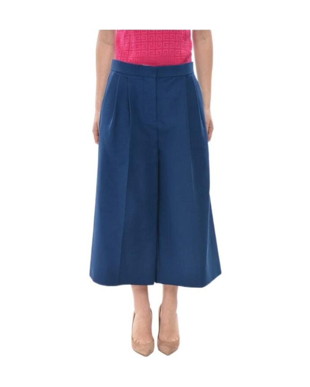 Marni Blue Wide-Leg Casual Pants
