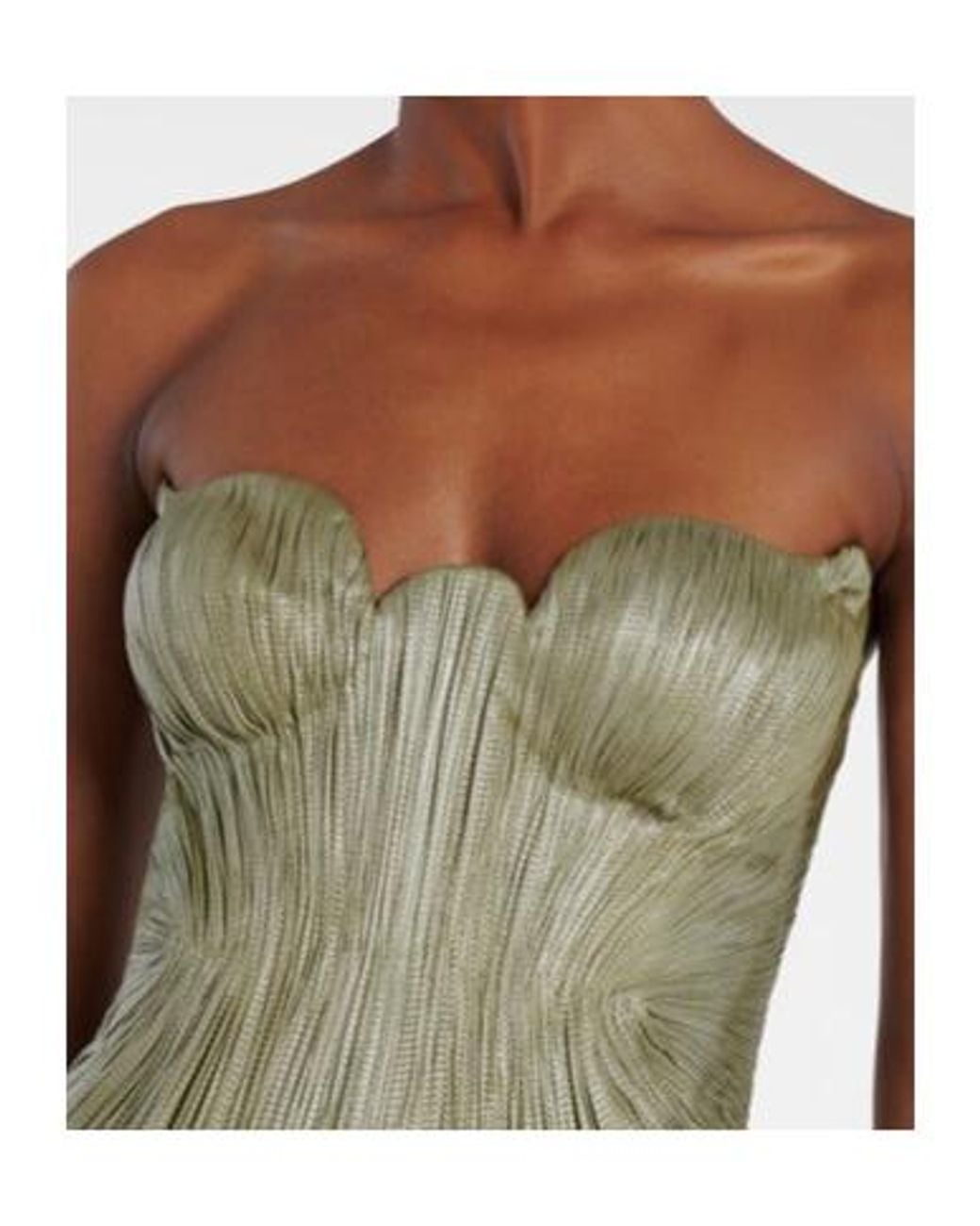 Maria Lucia Hohan Green Jasleen Strapless Silk Tulle Corset Gown