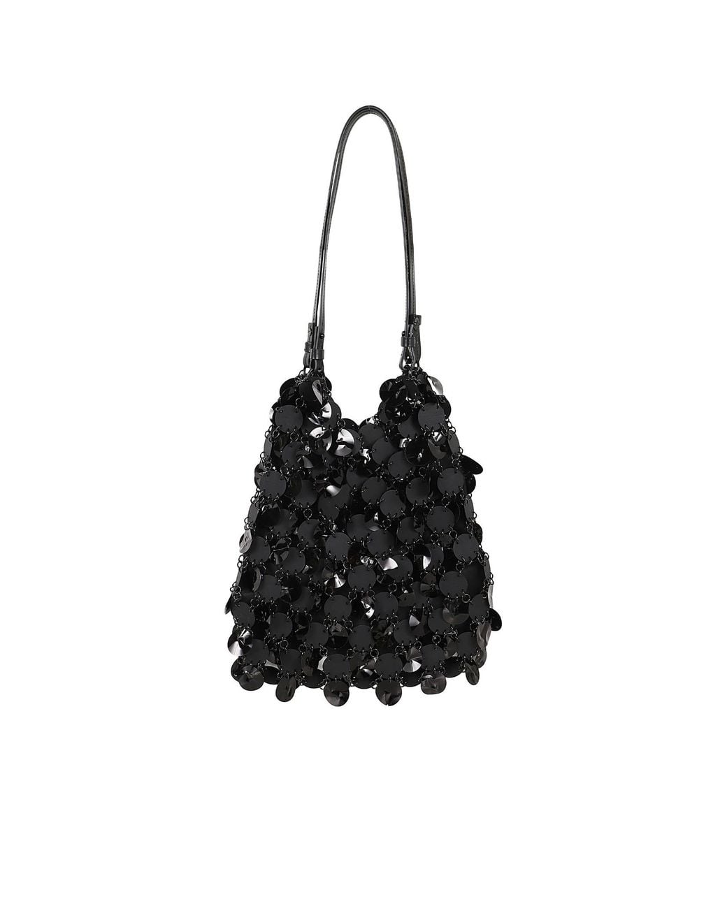 Rabanne Black Disc Embellished Top Handle Bag