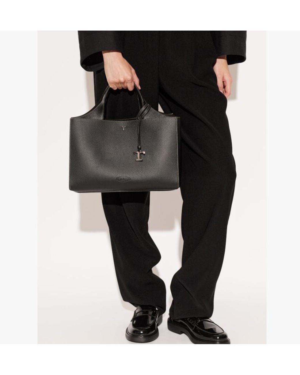 Tod's Black Di Reverse Medium Tote Bag
