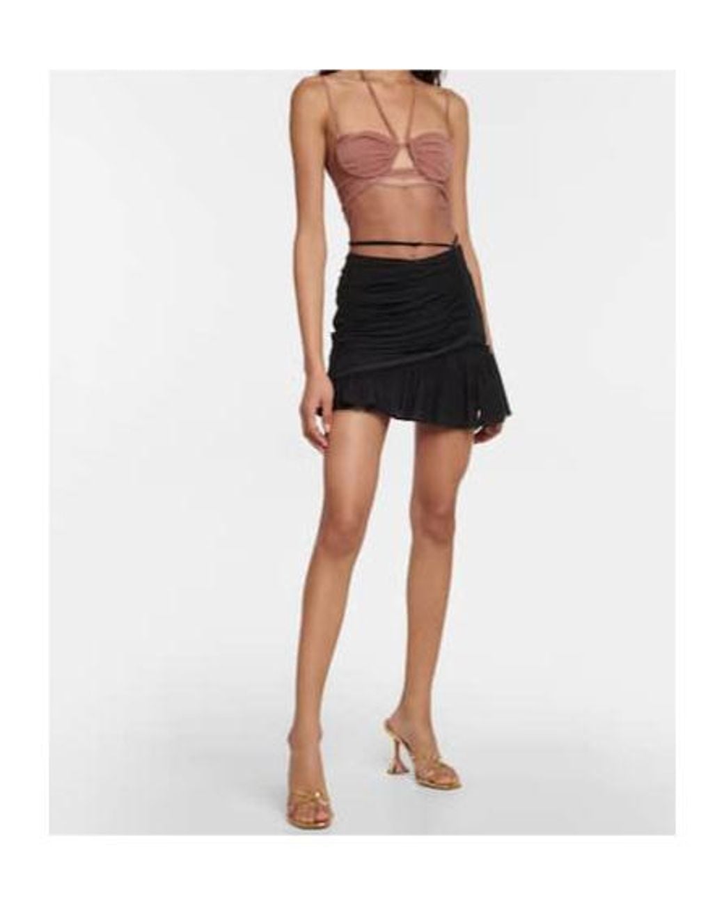 Nensi Dojaka White Cutout Tulle Bodysuit