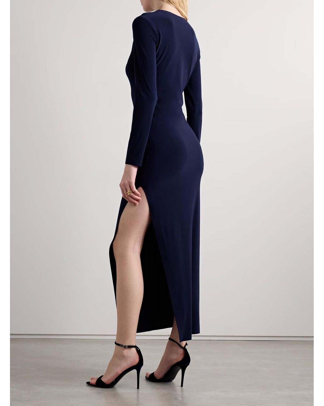 Norma Kamali Blue Stretch-Jersey Gown