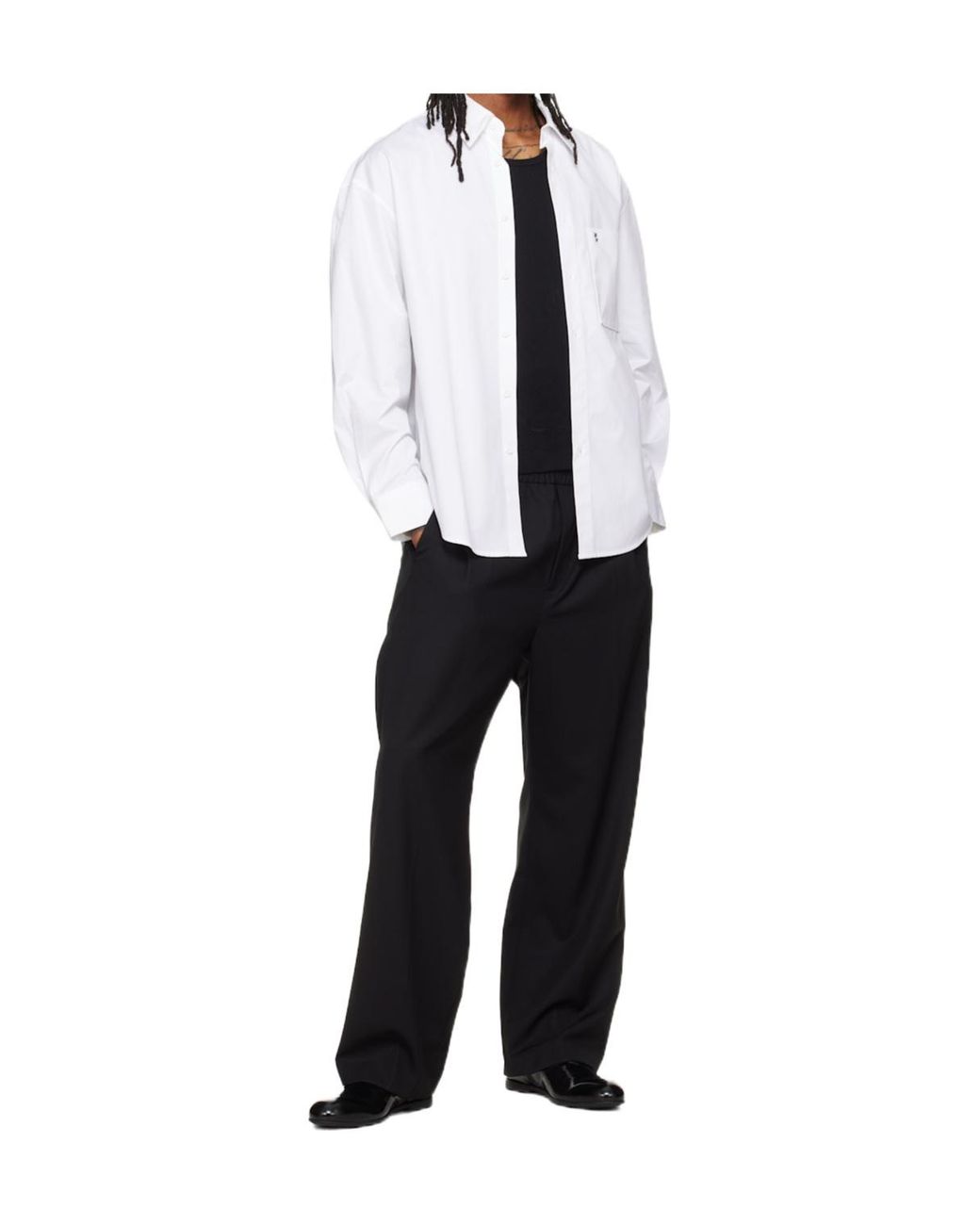 Wooyoungmi White Button-Up Knit Top for men