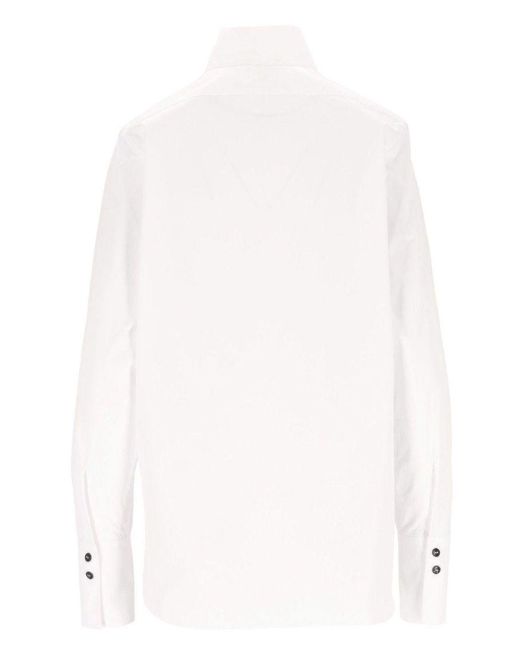 Barena White Alvina Stand-Collar Shirt