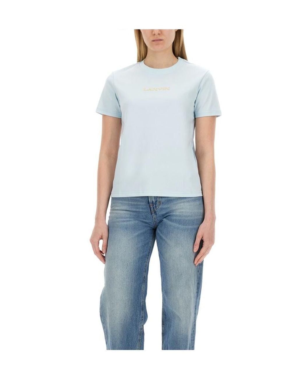 Lanvin Blue Crewneck Short-Sleeved T-Shirt